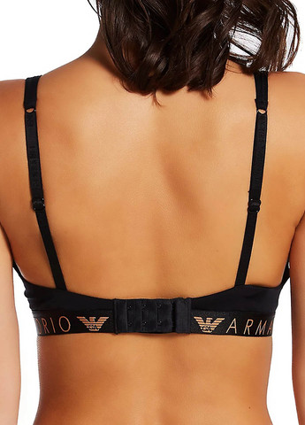 Чёрный бралетт бюстгальтер Emporio Armani без косточек полиамид