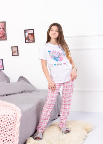 Розовая всесезон пижама для девочки (подростковая) KINDER MODE