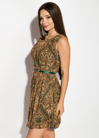 Комбинированное кэжуал платье клеш Time of Style с орнаментом