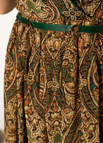 Комбинированное кэжуал платье клеш Time of Style с орнаментом