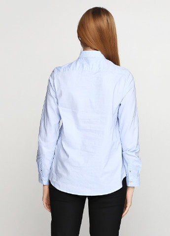 Голубой классическая рубашка однотонная Massimo Dutti