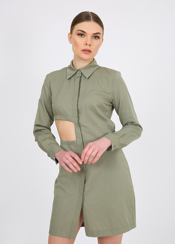 Оливкова (хакі) кежуал сукня сукня-сорочка Vicolo однотонна
