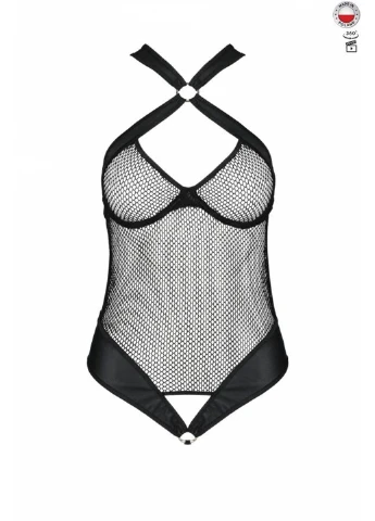 Сетчатый боди с халтером Amanda Body black L/XL - Passion (255459037)