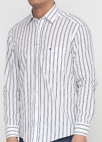 Белая кэжуал рубашка в полоску No Brand с длинным рукавом
