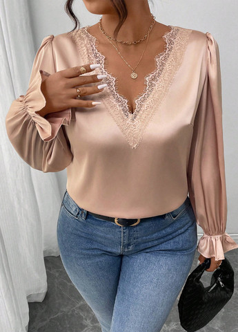 Кремовая блуза SHEIN