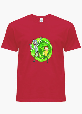 Красная демисезонная футболка детская рик и морти (rick and morty)(9224-1240) MobiPrint