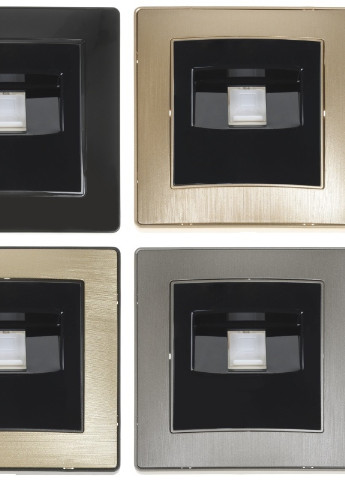 Розетка компьютерная черная RB-1PC Brille (253967207)