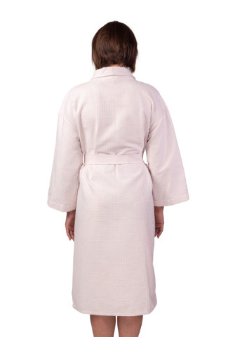 Вафельный халат Кимоно размер (54-56) XL 100% хлопок пудровый (LS-141) Luxyart (211566834)