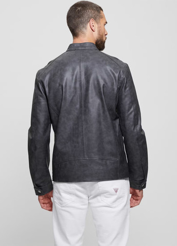 Темно-синя демісезонна куртка байкерська Guess