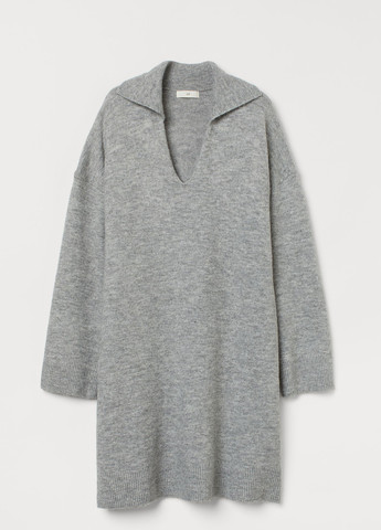 Светло-серое кэжуал сукня зимова H&M меланжевое