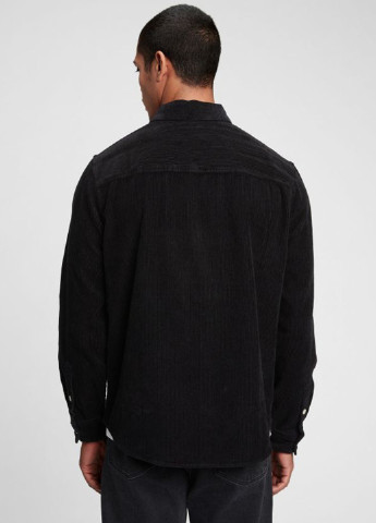 Куртка-рубашка Gap однотонная чёрная кэжуал