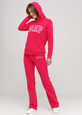 Костюм (худи, брюки) Gap логотип розовый спортивный хлопок, футер
