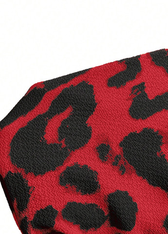 Бордова кежуал сукня в стилі армпір SHEIN леопардовий