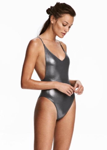 Сірий літній купальник суцільний H&M