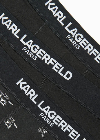 Трусы (3 шт.) Karl Lagerfeld боксеры логотипы чёрные повседневные трикотаж, хлопок