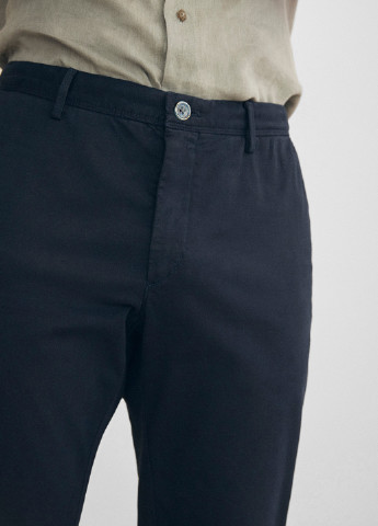 Темно-синие кэжуал демисезонные чиносы брюки Massimo Dutti