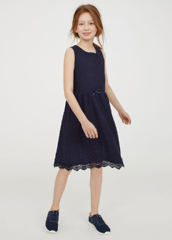Синя кежуал плаття, сукня міді H&M однотонна