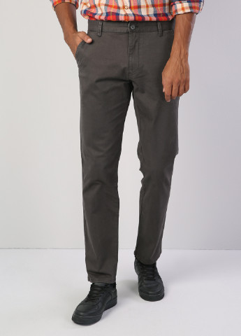 Темно-серые кэжуал демисезонные прямые брюки Colin's