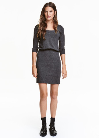 Темно-сіра кежуал сукня для годуючих H&M меланжева