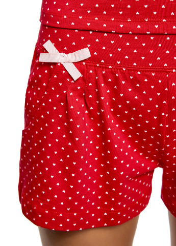 Красная всесезон пижама (майка, шорты) Oodji