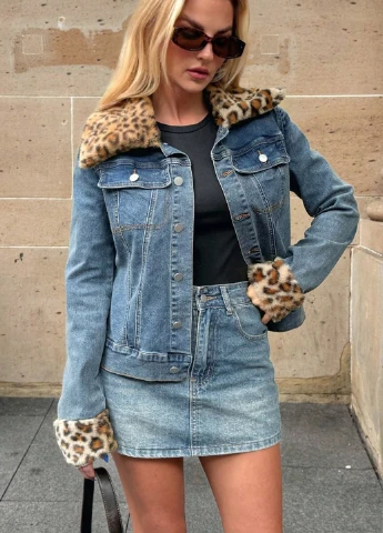 Синяя демисезонная куртка SHEIN