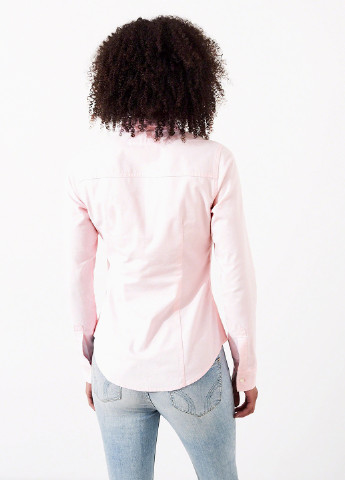 Светло-розовая кэжуал рубашка однотонная Hollister