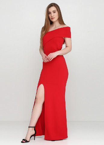 Красное вечернее платье с открытой спиной Missguided однотонное
