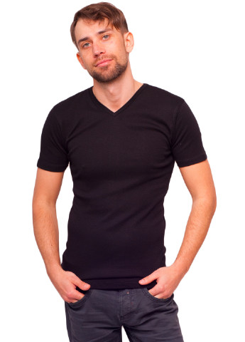 Чорна футболка чоловіча Наталюкс 21-1303