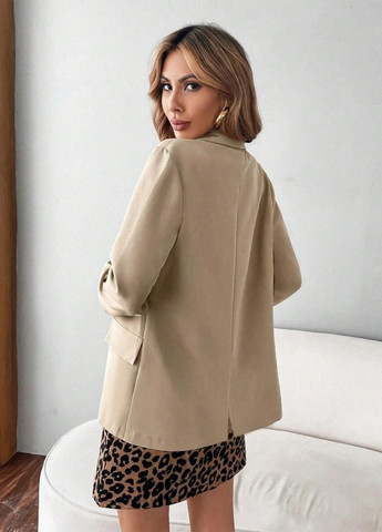 Бежевый женский жакет SHEIN однотонный - демисезонный