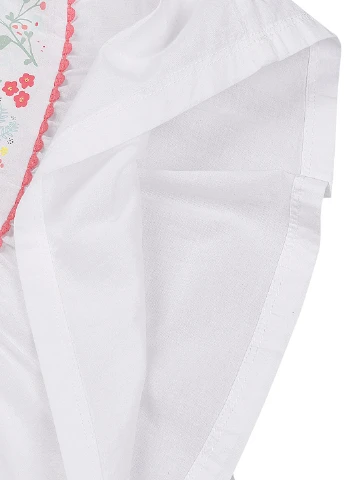 Белая цветочной расцветки блузка H&M летняя