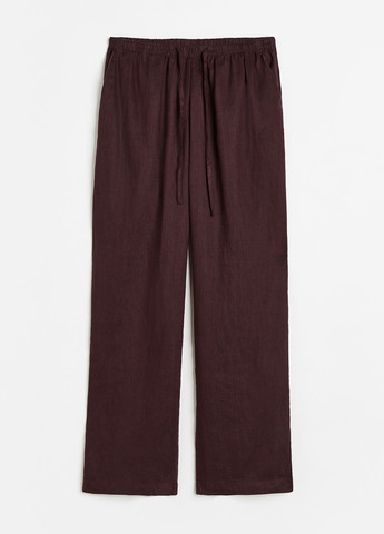 Коричневые домашние демисезонные прямые брюки H&M