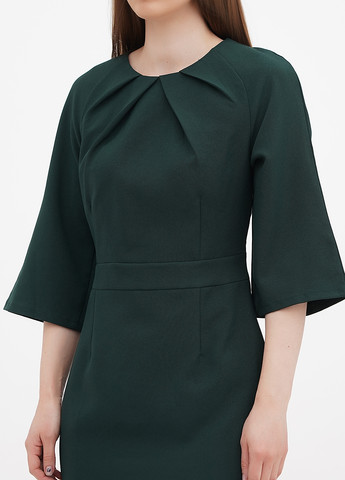 Темно-зеленое кэжуал платье футляр Maurini однотонное