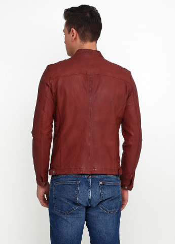 Терракотовая демисезонная куртка кожаная Tom Tailor