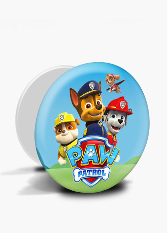 Попсокет (Popsockets) тримач для смартфону Щенячий патруль (PAW Patrol) (8754-1606) Чорний MobiPrint (216748318)