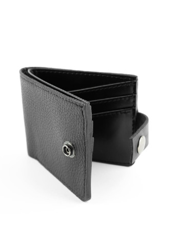 Кожаный бумажник кошелек бифолд на кнопке Classic V черный Kozhanty (252316672)