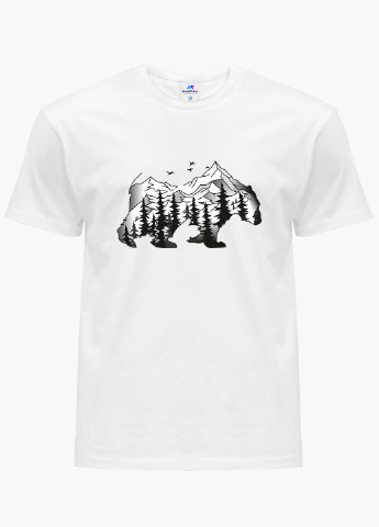 Белая футболка мужская медведь (bear) белый (9223-1988) xxl MobiPrint