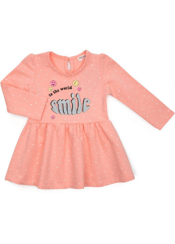 Персиковое платье "smile" (16624-80g-peach) Breeze (251326662)