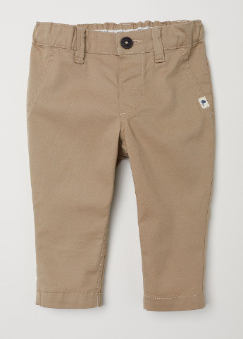 Темно-бежевые кэжуал демисезонные брюки зауженные H&M
