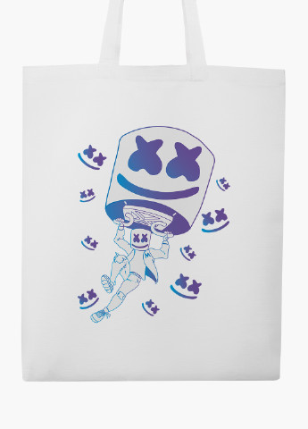 Еко сумка шоппер біла Маршмелло Фортнайт (Marshmello Fortnite) (9227-1329-WT-2) екосумка шопер 41*35 см MobiPrint (219111095)