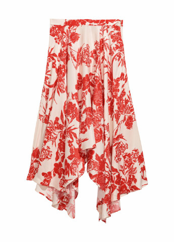 Белая кэжуал цветочной расцветки юбка H&M
