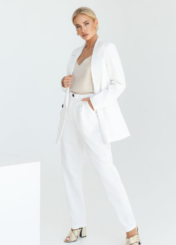 Стильний білий костюм з брюками Gepur однотонний білий