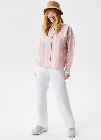 Светло-розовая кэжуал рубашка в полоску Lacoste