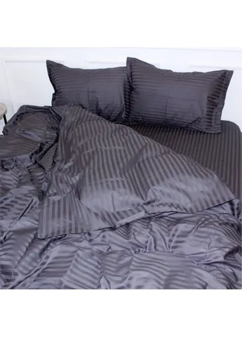 Постільна білизна Satin Stripe 30-0012 Dark Gray 110х140 дитяча (2200005246214) Mirson (254078437)