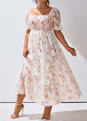 Комбінована кежуал сукня SHEIN з квітковим принтом