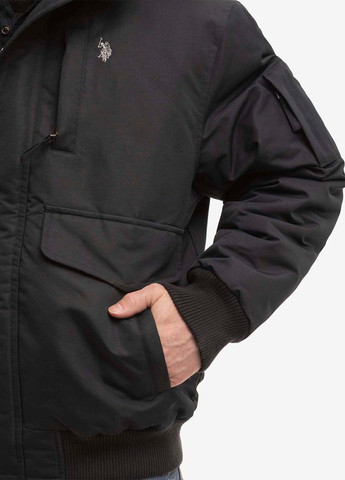 Чорна демісезонна куртка U.S. Polo Assn.