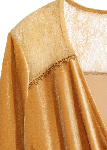 Горчичное кэжуал платье H&M однотонное