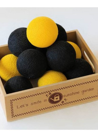 Хлопковая гирлянда CBL Black&Yellow 20 шт, 3.7 м Cotton Ball Lights 4452 (252644031)