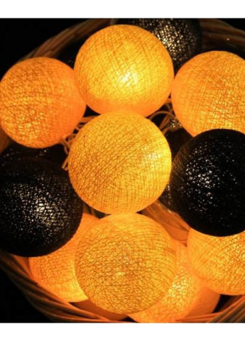 Бавовняна гірлянда CBL Black&Yellow 20 шт, 3.7 м Cotton Ball Lights 4452 (252644031)