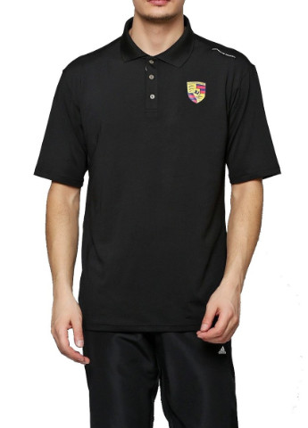 Черная мужская футболка поло Adidas Porsche Design с логотипом
