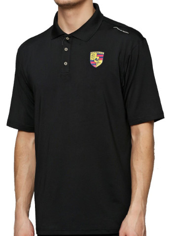 Черная футболка-поло мужское для мужчин Adidas Porsche Design с логотипом